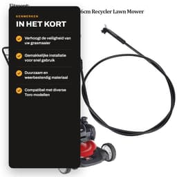 Dailygoods- Motorbedieningskabel Vervanging voor Toro Grasmaaier - Remkabel - PVC/Nylon/Staaldraad - Lengte 147 cm - Uittrekbare lengte 80 mm - Artikelnummer 104-8676 — thumbnail 5