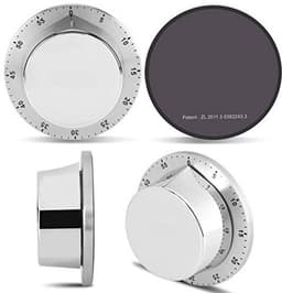 Handmatige mechanische keukentimer, afteltimer met magnetische voet, mechanische kooktimer (zilver) — thumbnail 2