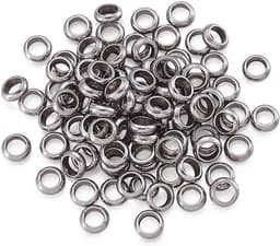 100 stuks roestvrijstalen ringafstandskralen van 4 x 15 mm met 2 mm gat, metalen stopkralen voor sieraden maken, duurzaam en stevig materiaal — thumbnail 1