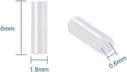 Set van 6 witte glazen buisvormige bugel zaadkralen van 18 mm voor het maken van sieraden en creatieve doe-het-zelf projecten — thumbnail 2