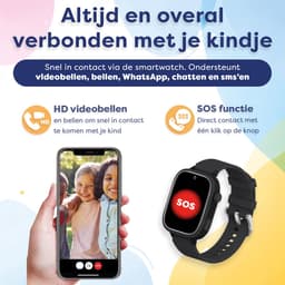 AngelTech Ultra GPS Horloge Kind Met Simkaart 4G – SOS knop – Smartwatch Kinderen – Whatsapp - HD Camera en Videobellen – Smartwatch Kind – GPS Tracker Kind – Smartwatch Kids - Elke polsmaat - Zwart — thumbnail 4