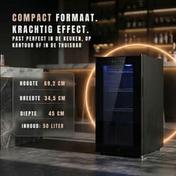DnA® Mini vriezer - Vrijstaande - Barmodel - 50L - Zwart - 45cm x 35cm x 70cm — thumbnail 3