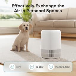 Luchtreiniger met HEPA Filter – Compacte Air Purifier – Stil & Energiezuinig – Voor Schone Lucht in Slaapkamer, Woonkamer & Kantoor — thumbnail 4