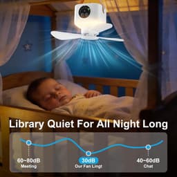 Campingventilator - Draagbare campingventilator - Ventilator - Met verlichting en afstandsbediening- Met 4 snelheidsstanden en timerfunctie 3 standen nachtlampje - Meerdere plaatsingsmethoden met statief - voor luifel strand camper - Beige — thumbnail 2