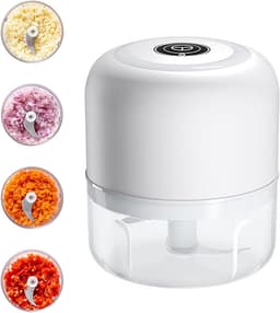 Mini Keukenmachine - Voedselhakker - Snel Ingrediënten Snijden - Draadloos USB Opladen - 100 ml - Wit — thumbnail 1