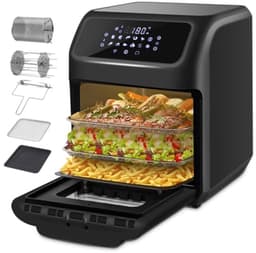Digitale heteluchtfriteuse met 12 liter inhoud - 1800W kracht met 12 programma's en 6 accessoires — thumbnail 1