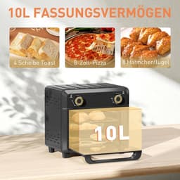 Compacte Heteluchtfriteuse en Mini-oven met 10L Capaciteit en 60 Min Timer — thumbnail 4