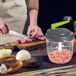 Handmatige Uienhakker - Keuken Spinner - Salade Maken - Geluidsarme Werking - 12.8x14.3cm - Wit — thumbnail 3