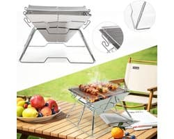Eenvoudige Houtskool BBQ – Opvouwbare Barbecue met Snelle Montage en Regelbare Hoogte