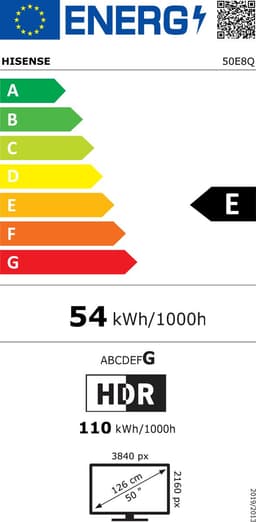 Hisense 50E8Q - 50 inch - 4K QLED - 2025 - Smart TV — thumbnail 2
