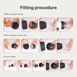 Elektrisch Koffiezetapparaat - Draagbaar Mini Apparaat - Koffie Maken - 3-in-1 Werking - 9 x 27.1 x 9 cm — thumbnail 4