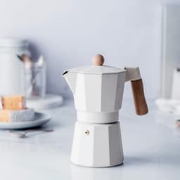 Koffiezetapparaat - Espresso Maker - Italiaanse Koffie - Geschikt Inductie - 6 Kopjes - Wit — thumbnail 2