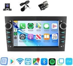 ESSGOO Android 15 Autoradio Geschikt Voor Opel Astra H Corsa C/D Meriva Zafira B - 4GB + 64GB - Draadloos Apple Carplay & Android Auto - 7-inch Touchscreen - GPS-Navigatie - Bluetooth & Wifi - Achteruitrijcamera - Microfoon - Dashcam — thumbnail 1