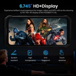FOSSiBOT F110L Robuuste Smartphone - 8GB RAM - 128GB ROM - 10000 mAh - 6,745 inch HD+ IPS Scherm - IP68 Waterdicht Outdoor Telefoon - Android 15 - GPS,NFC,Face ID,OTG - Zwart — thumbnail 2