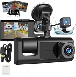 Dashcam Drievoudige Camera - Achteruitrijcamera met Touchscreen & 64GB SD-kaart - 1080P Full HD Parkeermodus — thumbnail 1