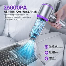 Draadloze Handstofzuiger – 26000PA Krachtig – Mini en Draagbaar – 3 Instelbare Niveaus – 4 HEPA-filters – Voor Auto, Huis, Keuken en Dierenharen — thumbnail 3