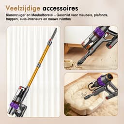 Hiaonyx steelstofzuiger - 9-in-1 steelstofzuiger draadloos - 75000pa - Met dierenborstel - LED Groene Stofdetectielamp - Geschikt voor Tapijten - Harde Vloeren en Dierenharen - 2-liter stofopvangbox - Paars — thumbnail 4
