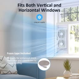 Raamventilator - Ventilatie unit - Luchtcirculatie - Omkeerbare luchtstroom - Verstelbaar 60-94cm — thumbnail 2