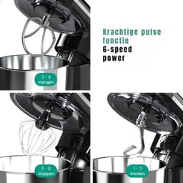 SAVI® Mixer met mengkom - Mixer - Mixer met mengkom keukenmachine - Zwart -‎39cm x 24cm x 32cm — thumbnail 4