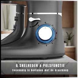 SAVI® Mixer met mengkom - Mixer - Mixer met mengkom keukenmachine - Zilver/ Zwart - 22cm x 35cm x 30cm — thumbnail 3