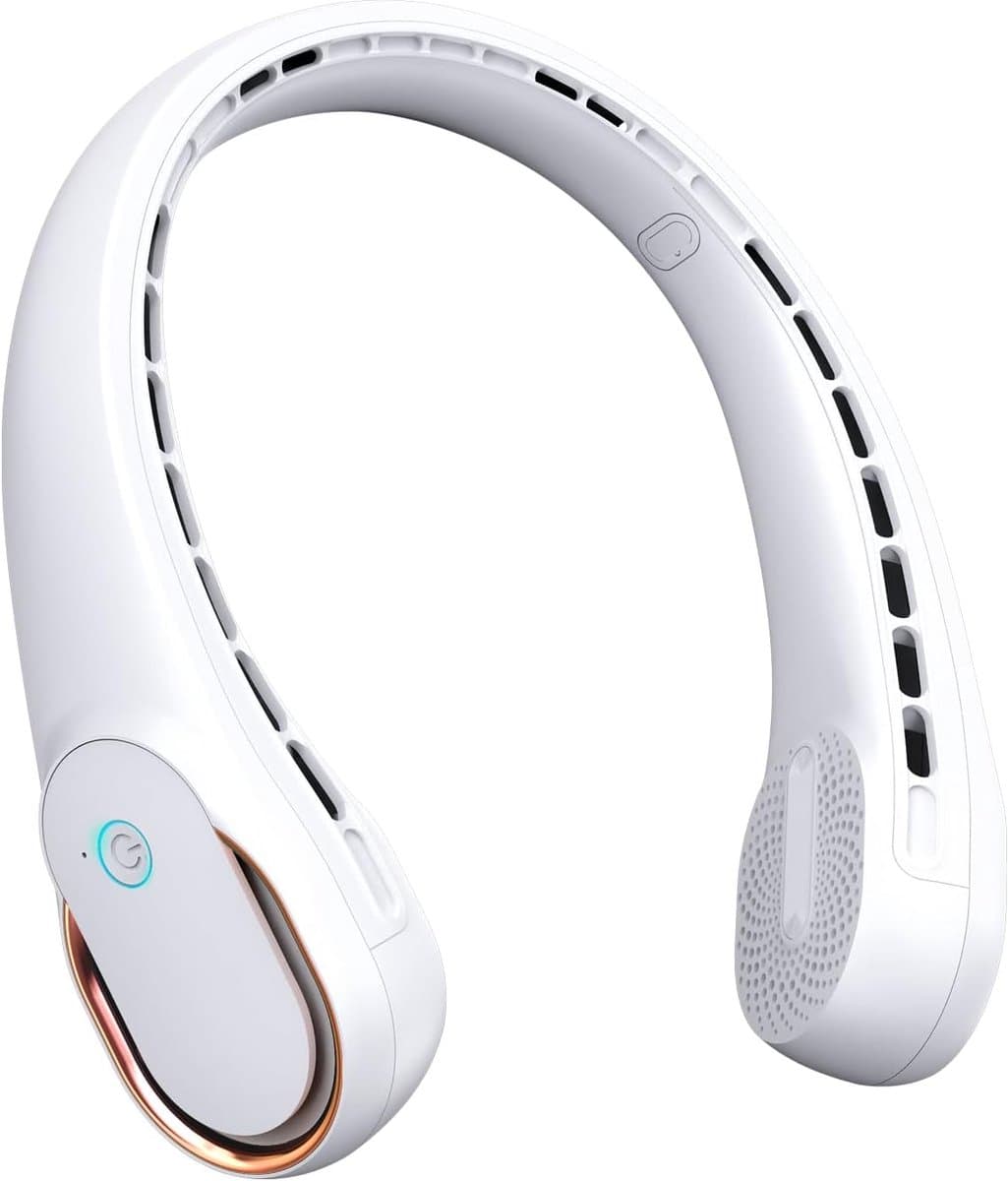 Nekventilator Draagbare Persoonlijke Ventilator - 4000mAh Sterke Wind - 360° Koeling Geen Haarophoping - Snel opladen Lange Gebruiksduur - voor Dames, Mannen - Zwart - 1 Stuk — afbeelding 1