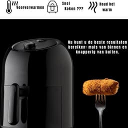 Zyrex® Mini Airfryer - Airfryer - Heteluchtfriteuse - Compact - Zwart - 28cm x 29cm x 37cm — thumbnail 5