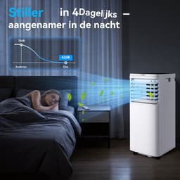 Glitzerlife - Mobiele Airco - Mobiele Airconditioner Aircooler - 9000 BTU Koelvermogen - Met Afvoerslang en Afstandsbediening - ABS Airconditioner voor Slaapkamer en Woonkamer - Wit — thumbnail 3