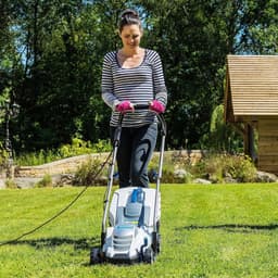 Elektrische grasmaaier - Grasmaaier 33cm - Gazon onderhoud - 5-voudige hoogte-instelling - 1300W vermogen - Zwart — thumbnail 2