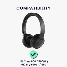 kwmobile 2x oorkussens geschikt voor JBL Tune 600 / 500BT / 510BT / 520BT / 450 - Earpads voor koptelefoon in zwart — thumbnail 2
