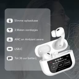 Tech Essentials FlexBeat - Draadloze Oordopjes met Active Noise Cancelling - Bluetooth 5.4 - In Ear Sport Oortjes voor Hardlopen - Microfoon - Earbuds met Oplaadcase - Muziek - Wit — thumbnail 3
