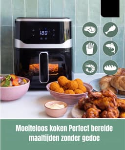 SVN® Mini Airfryer - Airfryer - Heteluchtfriteuse - Compact - Zwart - 32cm x 25cm x 31cm — thumbnail 5
