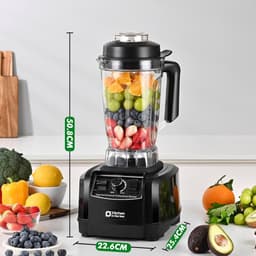 Krachtige Blender - Keukenmachine - Smoothies Maken - 1500 Watt Vermogen - 2 Liter Inhoud - Zwart — thumbnail 3
