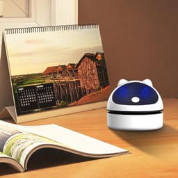 Stofzuiger - Schattig robotontwerp - Tafelmodel stofzuiger - Draadloos en USB-oplaadbaar - Compact en lichtgewicht (Roze) — thumbnail 3