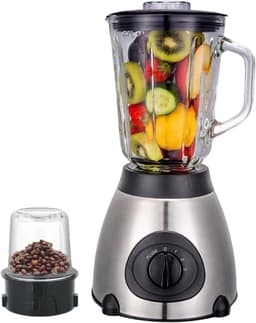 Keukenmixer - Keukenmachine Blender - Maaltijd Voorbereiding - Glazen Beker - 15 Liter - Zwart — thumbnail 1