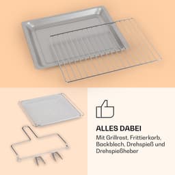 Heteluchtfriteuse XXL - Airfryer Oven - Grote Maaltijden Bereiden - 18 Programma's Dubbel Koken - 30 Liter Capaciteit - Wit — thumbnail 5