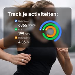 Kuno Ring 2 – Smart Ring – Slaapmonitor – Hartslag & Activiteitentracker – Stappen & Calorieën Meten – Zonder Abonnement – Waterbestendig – Zilver Maat 9 — thumbnail 5