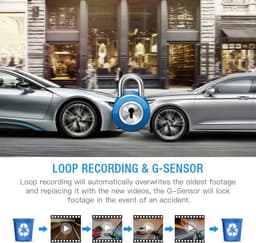 Dashcam voor Auto - Dual - Camerabewaking - Full HD - Zwart - Veiligheid — thumbnail 5