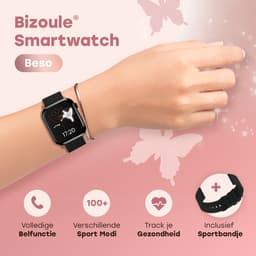 Bizoule Smartwatch Beso - Smartwatch Dames & Heren - 40mm - Horloge met Belfunctie - AMOLED Full HD - Bloeddrukmeter - Stappenteller - Android & iOS - Zwart — thumbnail 3