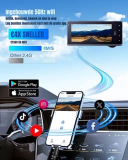Nexvo® Dashcam Voor en Achter - Dashcam - Dashcam Voor Auto - Zwart - 4cm x 11cm x 5cm — thumbnail 3