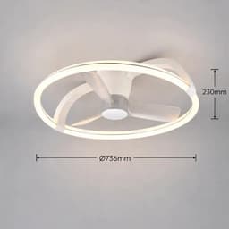 REALITY STOCKHOLM - Plafondventilator - Wit mat - incl. 1x SMD 37 W - Licht apart schakelbaar - Afstandsbediening - Dimbaar - Traploos instelbare lichtkleur - Niet externe dimmerbaar - Timer - Zomer- en wintermodus - 6 snelheidsniveaus — thumbnail 5