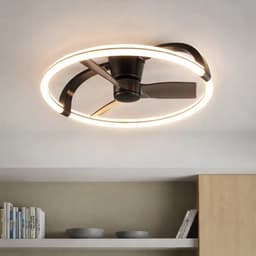 REALITY STOCKHOLM - Plafondventilator - Zwart mat - incl. 1x SMD 37 W - Licht apart schakelbaar - Afstandsbediening - Dimbaar - Traploos instelbare lichtkleur - Niet externe dimmerbaar - Timer - Zomer- en wintermodus - 6 snelheidsniveaus — thumbnail 4