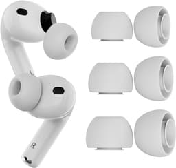 MMOBIEL 3 Paar Vervangende Oordopjes Tips voor AirPods Pro Gen 3 – Antislip Siliconen Oordopjes met Ruisonderdrukkingsgat, Draagbare Opbergdoos en Passen in Oplaadcase – S, M & L – Wit — thumbnail 1