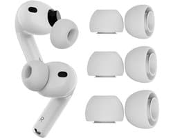 MMOBIEL 3 Paar Vervangende Oordopjes Tips voor AirPods Pro Gen 3 – Antislip Siliconen Oordopjes met Ruisonderdrukkingsgat, Draagbare Opbergdoos en Passen in Oplaadcase – S, M & L – Wit