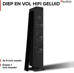 Audizio Arco passieve HiFi speakerset - Vloerstaande zuil luidsprekers - 320W - Zwart — thumbnail 3