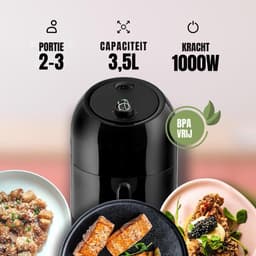 Quvo® Mini Airfryer - Airfryermand - Heteluchtfriteuse - Zwart - 28cm x 29cm x 37cm — thumbnail 4