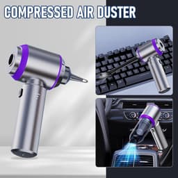 4-in-1 Draagbare Luchtcompressor - Auto Stofzuiger Draadloos - Kruimelzuiger - Uitgerust met Borstelloze Motor - Geschikt voor Auto, Huis, Kantoor en Camping — thumbnail 4