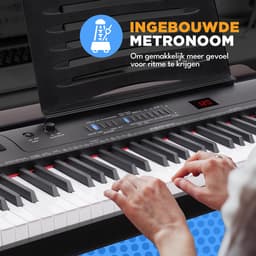 Finesse Digitale Piano - 88 Gewogen Toetsen - Statief & Kruk - Keyboard Piano - Elektrische Piano - Volwassene & Kind — thumbnail 2