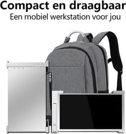 Virello® Portable Monitor Pro 2025 - 2x Full‑HD IPS 15,6″ scherm - Voor Laptops van 15.6" t/m 18.1" - Laptopscherm uitbreider - USB-C/USB-A & HDMI - Inclusief Hoes & Kabels - Grijs - 2 jaar garantie — thumbnail 3