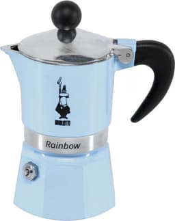 Bialetti Rainbow Percolator 1 Kops Lichtblauw – Italiaanse Espressopot – Aluminium Moka Pot – Koffiezetter voor 1 Espresso — thumbnail 4