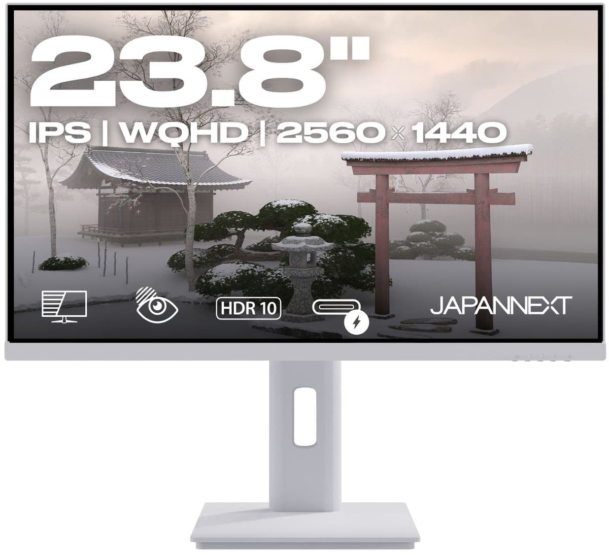 JAPANNEXT Monitor 23,8" IPS WQHD (2560x1140) | USB-C | Wit - JN-IPS238Q-HSPC6-W — afbeelding 1